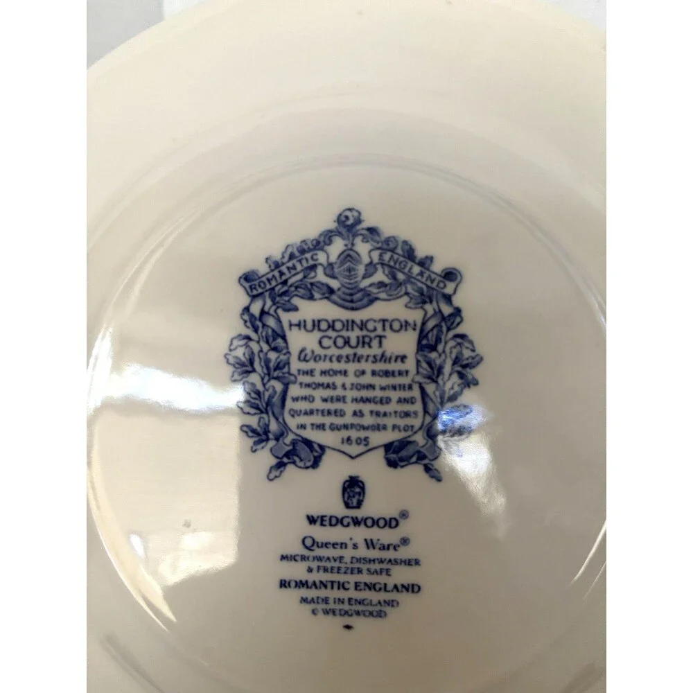 Wedgwood Romantic Queen's Ware England Blue Salad Plate Huddington Court Worches
